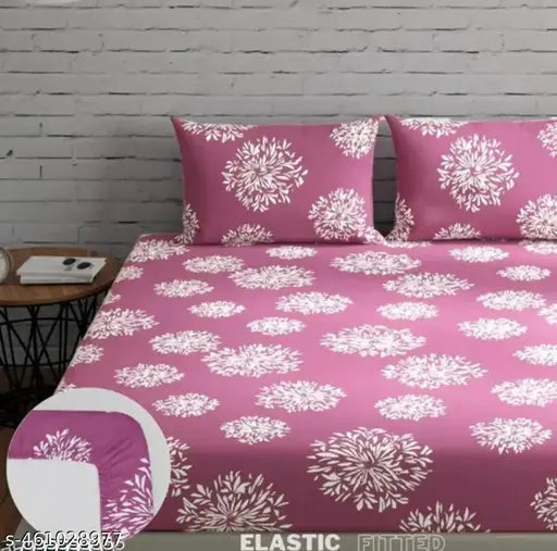 Super Soft Glace Cotton All Round Estic Fitted Double  bedsheet elastic fitted bedsheet elastic fitted