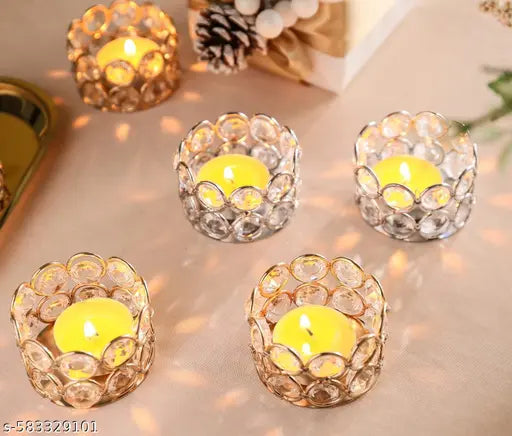 Universal Creation Gold  Tea Light Candle Holders Small Bowl Votive Candle Holders, Decorative Tealight Holders Pillar Candle Stands Candle Centerpieces for Dining Table Wedding Party Home Decor (Set Of 2)