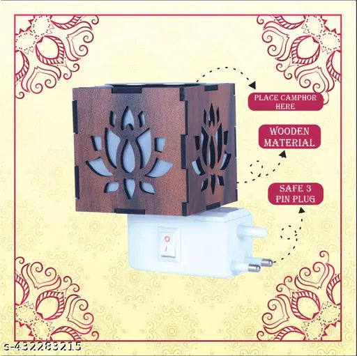 Zuper Kapoor Dani Electrical Camphor Diffuser Glass with On/Off Switch to Toggle Between Burner and Lamp