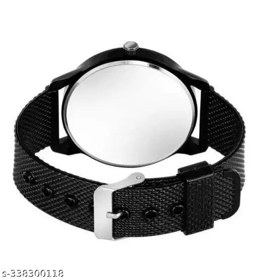 Stylish analogue watches wrist watch pu belt black colour watch for men and boys