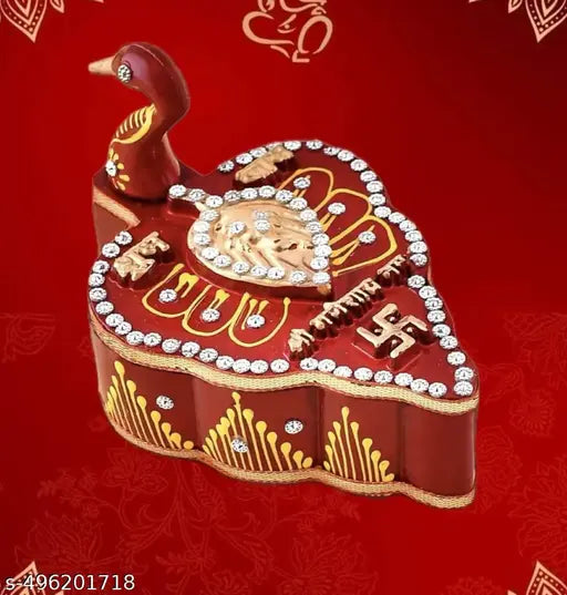 Handicrafts Rajasthani Work Roli Tika Chopra in Peacock Shape Meenakari Work Kumkum Box |Handicrafts Tika Chopra Kumkum Box Peacock 1. tilak chopda for mandir. Kumkum box. Tilak box. Sindoordani.  Sindoor box. Wooden sindoor dani. Sindoor haldi box.  Fanc