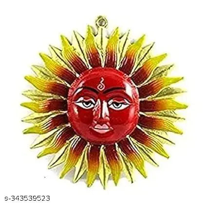 Shree Girraj Ji Traders Metal Vastu Feng Shui Surya Shakti Sun Face Idol Wall Hanging-Good Luck Metal Surya Statue