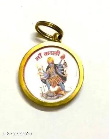 Mahakali Photo Metal Locket Yantra  Divine Protection Pendant  Spiritual Jewellery for Pooja & Daily Wear