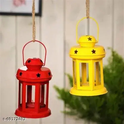 Decorative Tea Light Candle Holder/Hanging Lantern for Decoration Gift Items | Anniversary Birthday Decoration Lantern Set of 2