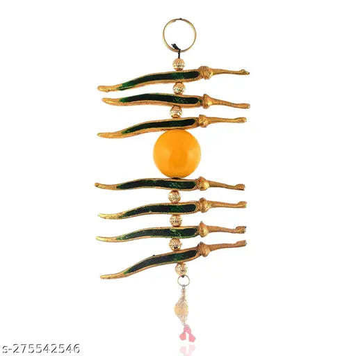 PAYSTORE Metal Hanging Nimbu Mirchi for Good Luck Najar Battu Evel Eye Protection