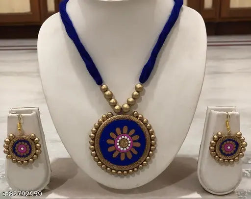 LIMITED STOCK !! Beautiful Trendy Designer Handmade Artwork Terracotta(Clay work) Jewellery