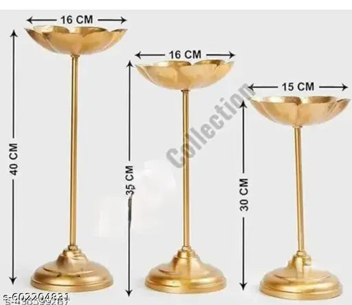 Urli Bowl Tealight Holder set of 3 for diwali puja home decor (Taj Stand Set), Iron
