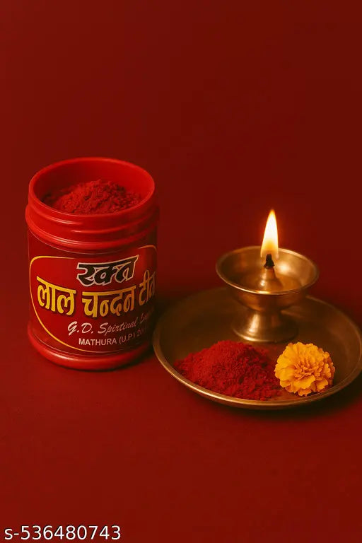 Divine Hub GD Laal Chandan (Pack of 2) | Red Sandalwood Powder for Tilak, Pooja & Temple Rituals | Spiritual Kumkum Chandan