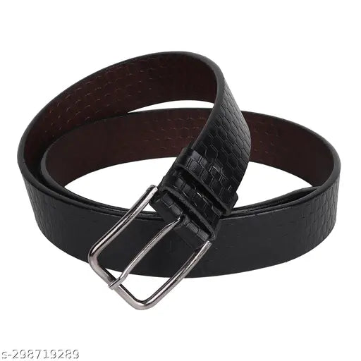 COMBO OF 2 SHOPBREAK Men's Black Formal & Casual Artificial Leather Belts