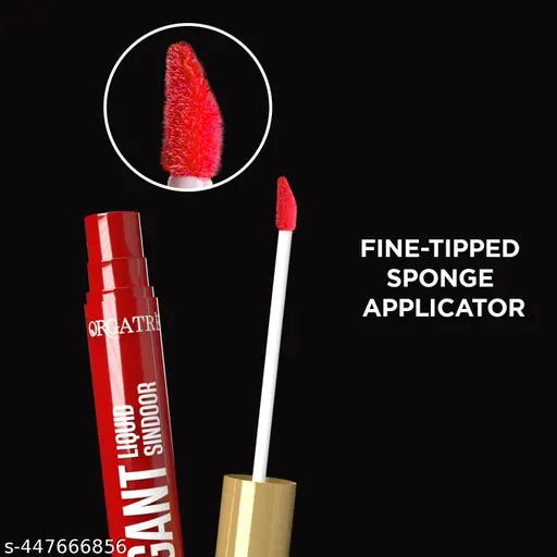 Orgatre Elegant Liquid Sindoor Red 4.5ml – Long-Lasting, Smudge-Proof & Skin-Friendly | Ideal for Regular Wear, Weddings, Festivals & Traditional Ceremonies