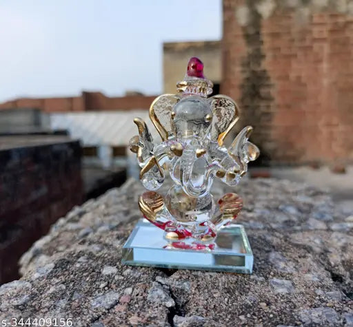 HANDMADE GANESH JI SHOWPIECE STATUE IN GLASS