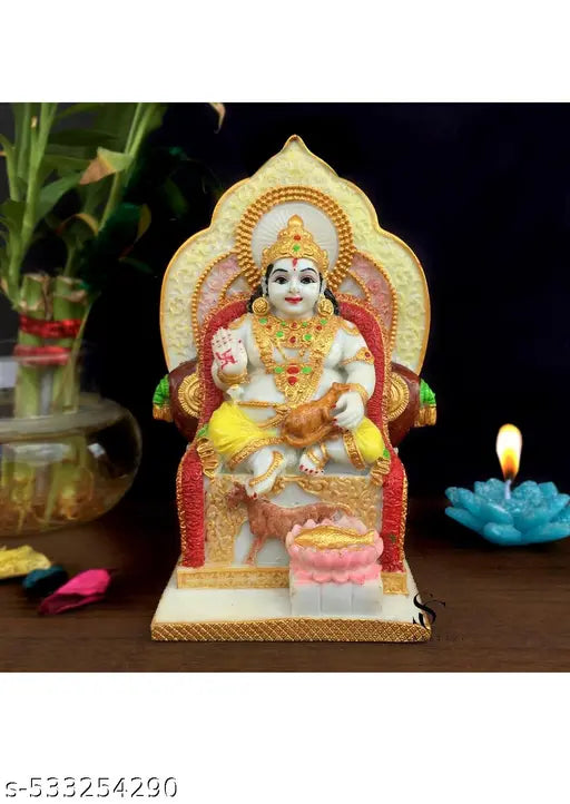 Maharaja Kuber Idol Kubera Statue for Wealth Glory God Kuvera Murti for Home Temple Office Pooja 7 INCH