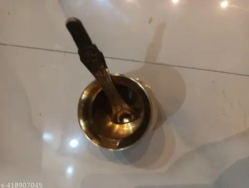 Original brass panch patra with spoon is very helpful  for every puja