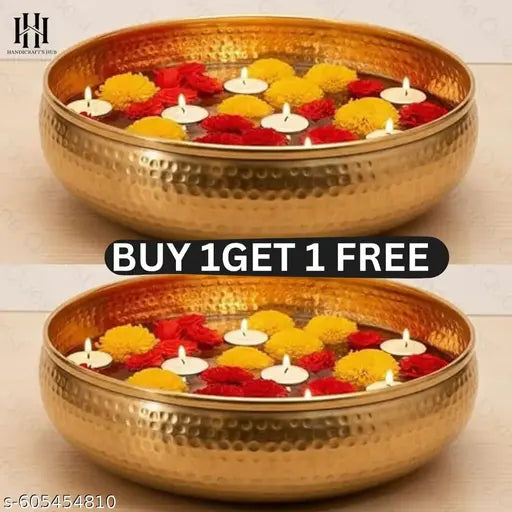 Urli Bowl for Floating Flowers and Tea-Light Candles Home, Office,Mandir and Table Decor Size : 8 inches Uruli Bowl for Home urli Handcrafted Bowl for Home,Office and Table Decor| diya stand udan kamal, Kamachi vilakku stand Sami silaigal