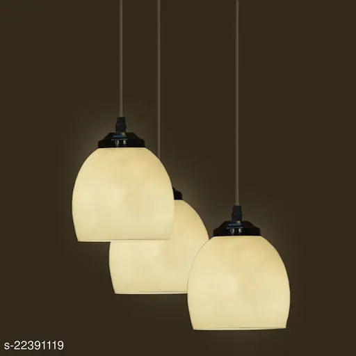 Afast Pandent Three Hanging Ceiling Lamp Combo With Two Matching Wall Lamp Of Colorful & Decorative Glass Shade