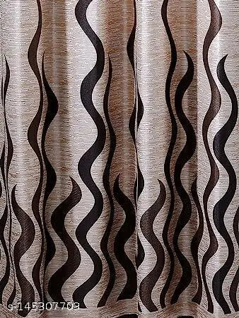 Shubhanjali Creations Polyester Curtains for Window , 5Feet , Pack of 2pcs , Brown