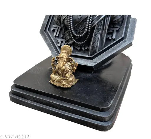 Chatrapati Shivaji Maharaj Statue for Car Dashboard, Beautifully Crafted in RajMudra with Metal Ganpati Idol (4 inch)