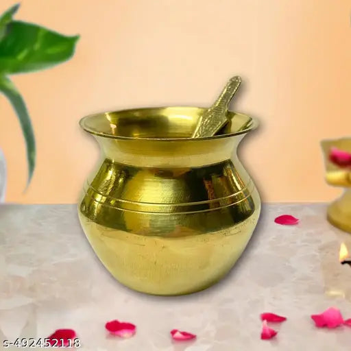 Haridwar Trends-  Brass Punch Patra/Brass lota and Spoon,brass loti,pooja patra