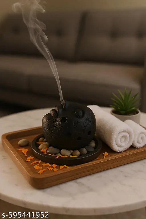 AABCO Luxury Ceramic Face Dhoop Dani & Agarbatti Holder / Home Decor / Office Decor