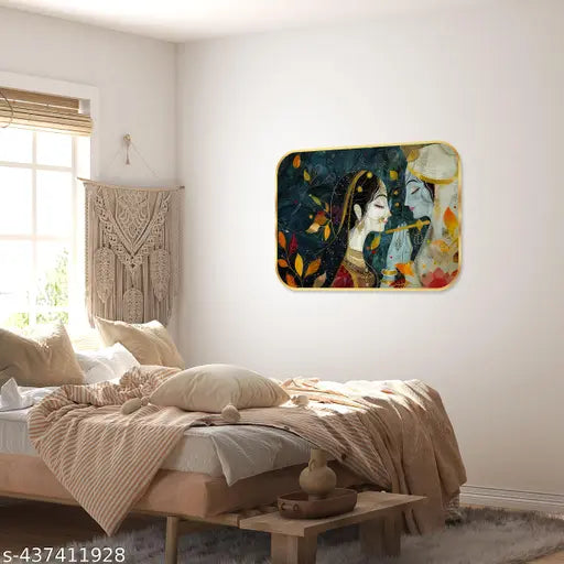 SAF Premium Golden Frame Modern Art Wall Painting For Home | Office| Living Room|Best decorative item for home décor