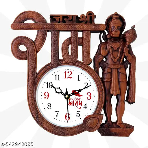 PHULWARI CRAFTS Ram Lala Wall Clock for Home Devotional Decorative Clock Shri Ram Mandir Design