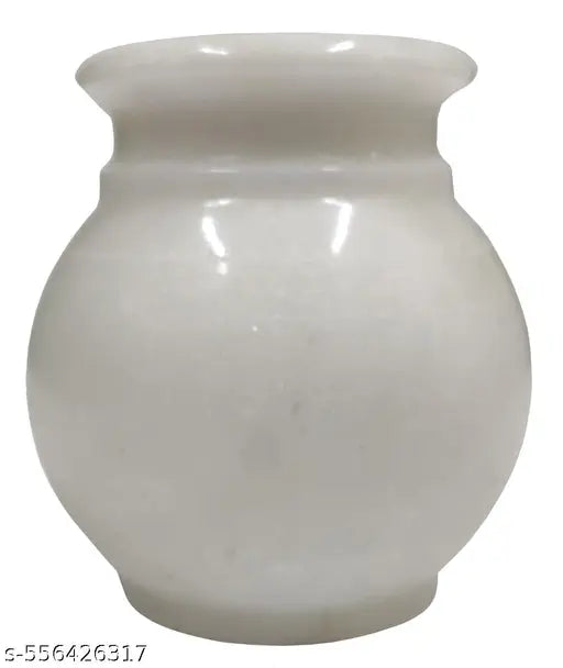 Marble kalash Handcrafted White Pure Marble small Lota for Pooja Marble Kalash White marble vessels Size (Height 7cm) Marble Kalash (White)