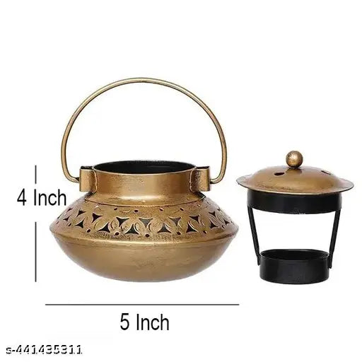Handicrafts metal degchi dhoop dhani tealight holder incase holder size 5 inc