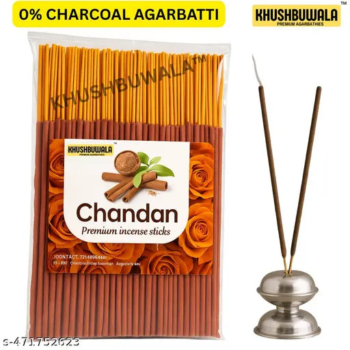 Premium Kesar Chandan Agarbatti 375g | Long Lasting Sandalwood Incense Sticks for Puja & Meditation