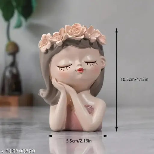Girl Head Face Chick Plant Pots, Elegant Women Bust Flower Vases, Succulent Cactus Planter Pots Indoor Living Room Home Office Desktop Decor
