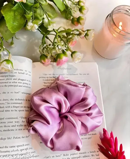 Luczer The Fashion Hub (Pack of 8) (Multicolor) Premium Silk Satin Scrunchies (Pack of 8) Rubber Rubber Band (Multicolor)