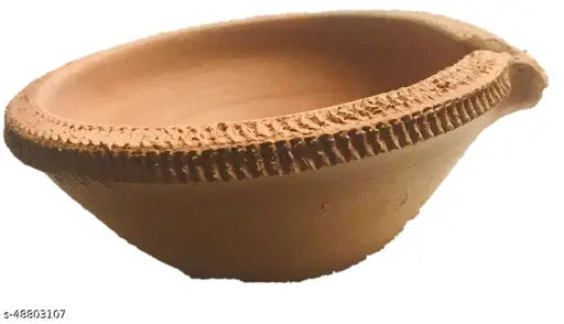 Traditional Handmade Earthen Clay Big Size Diya/terracotta Decorative Dipawali/diwali Diya/oil Lamps for Pooja/puja Pack of 1