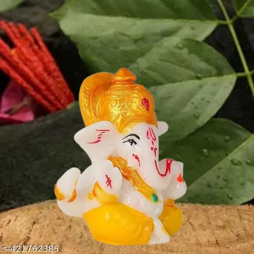 Ganesh Idol for Home Decor Car Dashboard Pooja Room Living Room Office Desk Table Wall Gifting Statue Showpiece Decoration Items