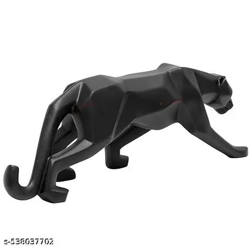 ADDY ART'S WORLD Modern Geometrical panther Sculpture Action Showpiece Animal Figurines Decorative Item for Home Dcor Living Room Bedroom Table Top Decoration