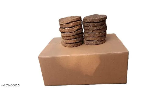 20 Pcs. Cow Dung Cake/Upla for Havan-Pujan & Religious Purpose | Handmade Desi Gau ke Gobar ke Upale/kande| Pack of 20pcs | Round shape 9 cm.