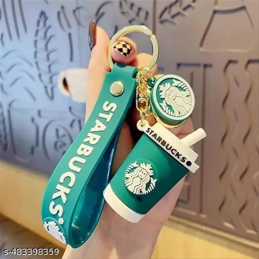 Starbucks Coffee Cup keychain for bike Cute Keyring & Quirky Bag Charm Hard Silicone, Bag Hook Single Piece Starbucks Coffee Cup keychain Keychain for Boys Kids Return Gifts Key Chain