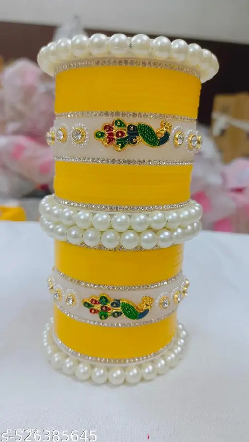 Bangles Yello Bridal Chooda Set for Bridal and Women