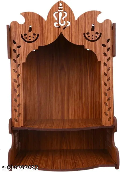 Zuper Wooden Mandir for Home | MDF Temple for Pooja Room & Daily Rituals (Design 813)