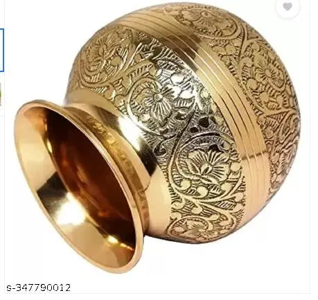 De-Ultimate Pure Brass 2 No Lota,Kalash/Pooja Lota/Puja Lota/Karwachauth Lota Brass Kalash  (Height: 3 inch, Gold)