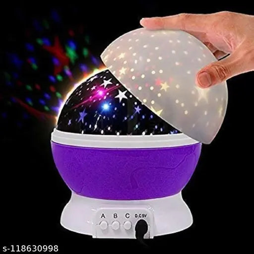 Night Light Lamp Projector, Star Light Rotating Projector, Star Projector Lamp with Colors and 360 Degree Moon Star Projection with USB Cable ,Lamp for Kids Room (Random Colour)
