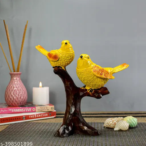 aaBco Love Bird on Tree Showpiece for Home Decor, White Bird Couple Pair Figurine for Indoor Outdoor Garden Balcony Shelf Table top Home Decorative Items,Showpiece and collectibles