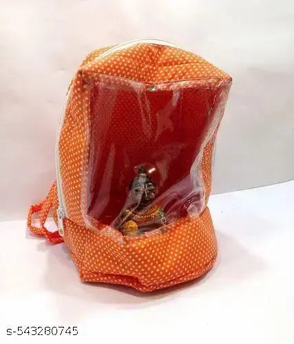 Premium Laddu Gopal Travelling Bag with transparent front cover, soft cushioned interior, and lightweight design – perfect for Size 0–5 Thakur Ji idols. Ideal for yatra, daily pooja, and festivals like Janmashtami and Diwali. Reusable, washable, and devot