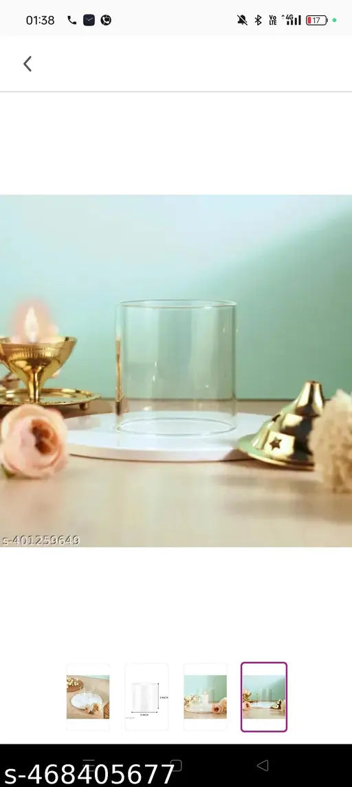 Akhand diya chimni glass