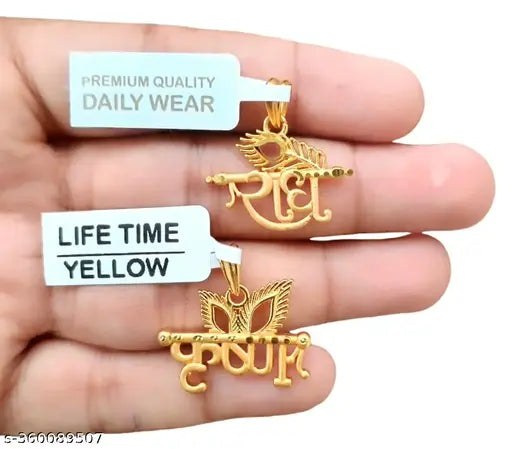 RADHE KRISHNA PENDANT WITH MICRO GOLD PLATED