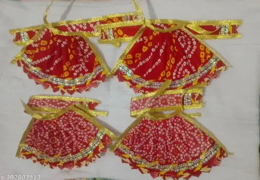Festive Dress Set for Your Puja (Durga, Lakshmi, Saraswati, Parvati) - Multicolor (Size 4")