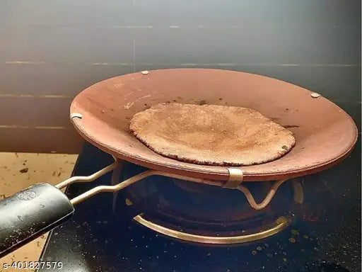 DAKSH PRAJAPATI CLAY Mitti Cool Desi Terracotta Tawa with Stand Pack of 1 (Brown, 9 Inch Dia)
