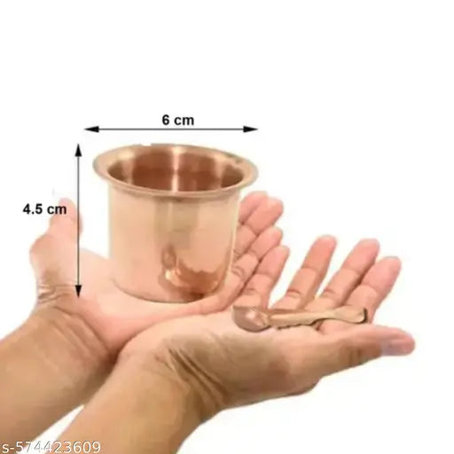 Copper PanchPatra 4.5 for Pooja use For Thakurji.or Jal Arpan.