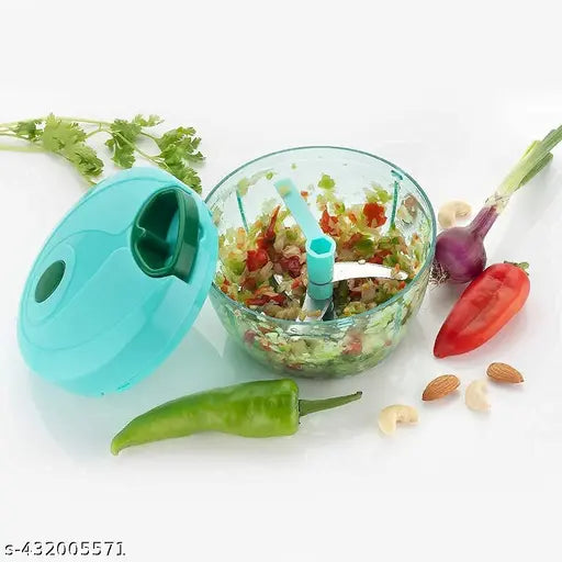 ANSUYA 450ML + 900ML Combo of  Handy Pro Chopper (900 ml) and Compact Chopper Cutter Mixer (450 ml) with Stainless Steel Blades and Whisker Blade for effortlessly Chopping Vegetables Fruits for Your Kitchen (Value Pack) (PACK OF 2).