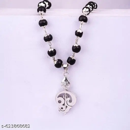 Karungali silver plated mala with Murugan Vel Locket original Ebony wood Beads primium Quality 8 mm 54 Beads Lab certified