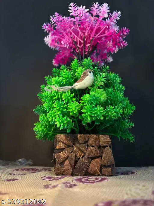 Elencraft® Long Artificial Plant With Premium Wooden Pot For Home, Office, Kitchen, Balcony Decoration, Fake Plant With Multicolour Foliage For Indoor Decoration, Artificial Plant For Home Décor, Tabletop Plant Decor