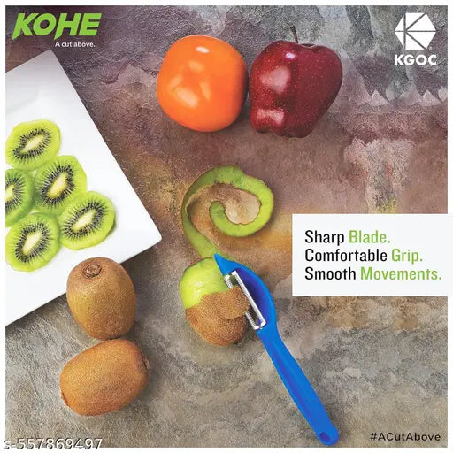 KOHE P-Type Serrated Double Edged Swivel Blade Vegetable & Fruits Peeler Set ( Multicolour, Pack of 2)